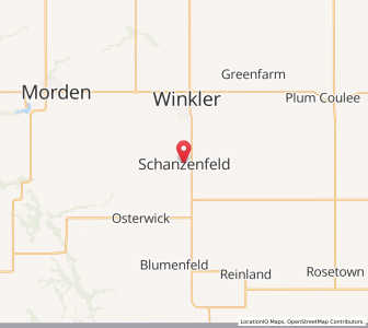 Map of Schanzenfeld, ManitobaManitoba