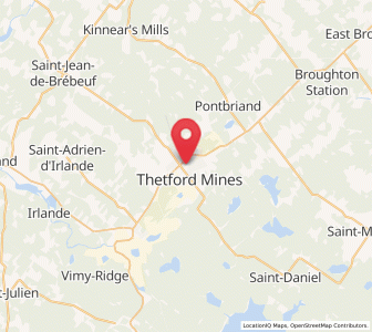 Map of Thetford Mines, Quebec