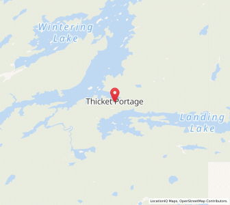 Map of Thicket Portage, ManitobaManitoba