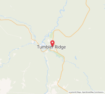 Map of Tumbler Ridge, British ColumbiaBritish Columbia