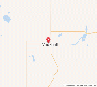 Map of Vauxhall, AlbertaAlberta