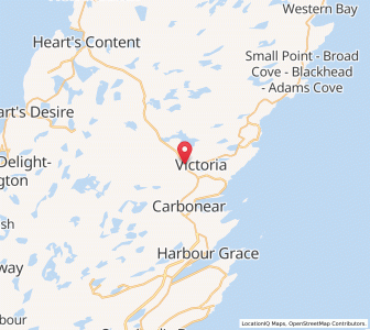 Map of Victoria, Newfoundland & LabradorNewfoundland and Labrador