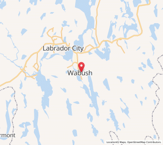 Map of Wabush, Newfoundland & LabradorNewfoundland and Labrador