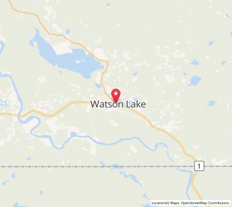 Map of Watson Lake, YukonYukon Territory