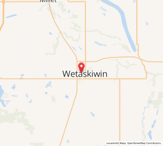 Map of Wetaskiwin, AlbertaAlberta