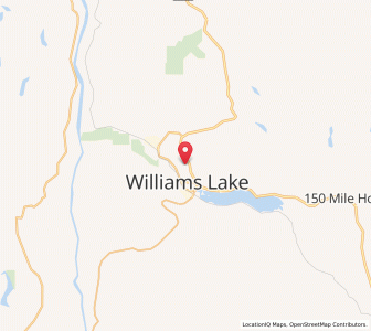 Map of Williams Lake, British ColumbiaBritish Columbia