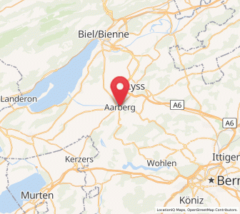 Map of Aarberg, Bern