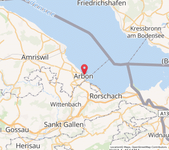 Map of Arbon, Thurgau