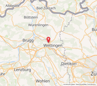 Map of Baden, Aargau