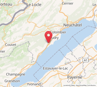 Map of Bevaix, Neuchâtel