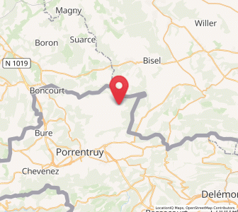 Map of Bonfol, Jura