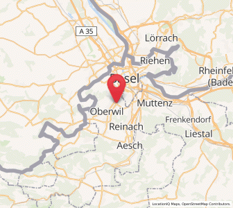 Map of Bottmingen, Basel-Landschaft