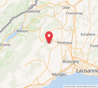 Map of Chavannes-le-Veyron, Vaud