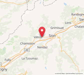 Map of Conthey, Valais
