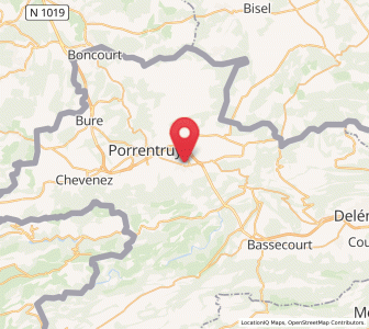 Map of Courgenay, Jura