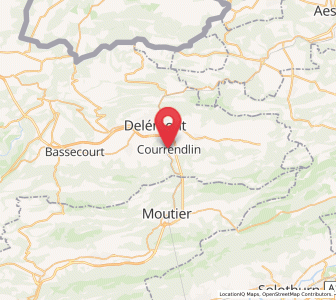 Map of Courrendlin, Jura