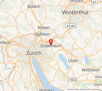 Map of Dübendorf, Zurich