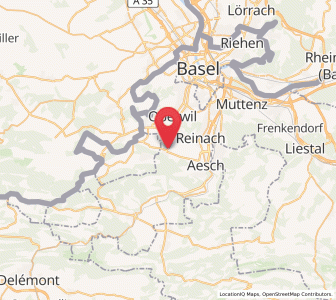 Map of Ettingen, Basel-Landschaft