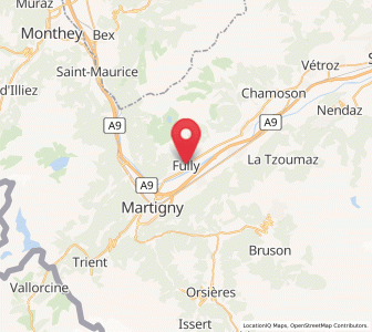 Map of Fully, Valais