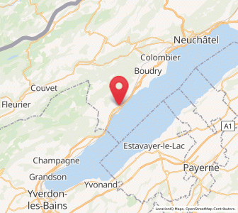 Map of Gorgier, Neuchâtel