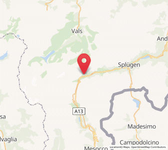 Map of Hinterrhein, Grisons