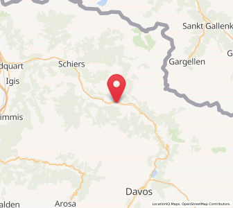 Map of Küblis, Grisons
