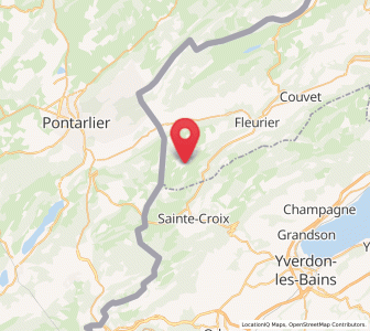 Map of La Côte-aux-Fées, Neuchâtel