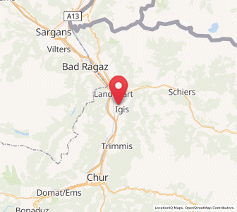 Map of Landquart, Grisons