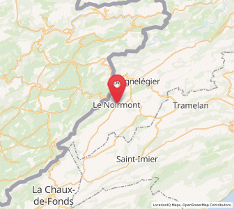 Map of Le Noirmont, Jura