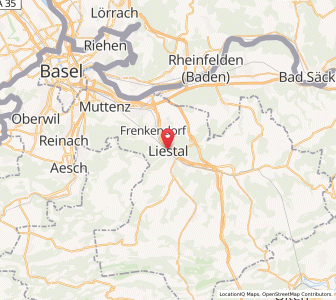 Map of Liestal, Basel-Landschaft
