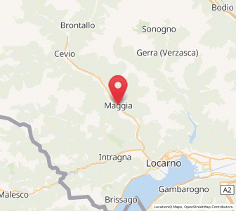 Map of Maggia, Ticino