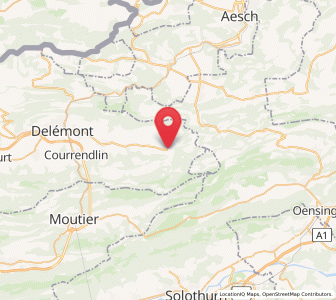 Map of Mervelier, Jura