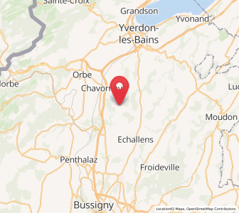 Map of Penthéréaz, Vaud