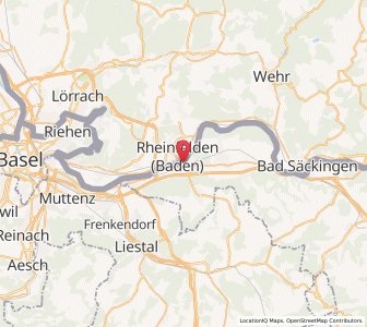 Map of Rheinfelden, Aargau