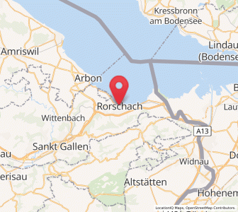 Map of Rorschach, Saint Gallen