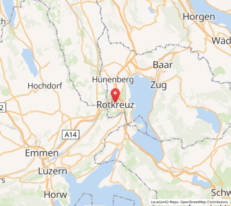 Map of Rotkreuz, Zug