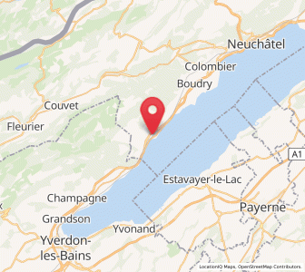 Map of Saint-Aubin-Sauges, Neuchâtel