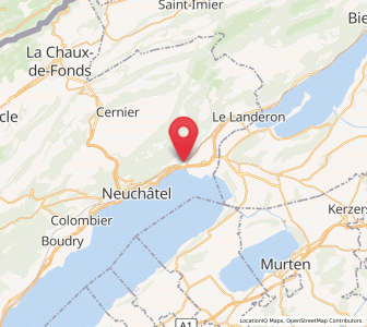 Map of Saint-Blaise, Neuchâtel