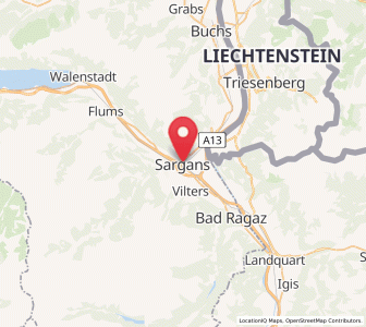 Map of Sargans, Saint Gallen