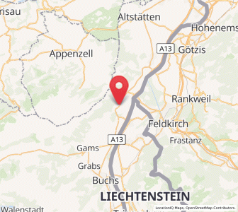 Map of Sennwald, Saint Gallen