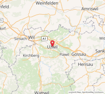 Map of Uzwil, Saint Gallen