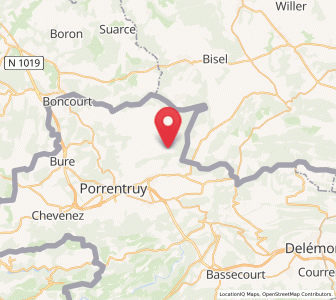 Map of Vendlincourt, Jura