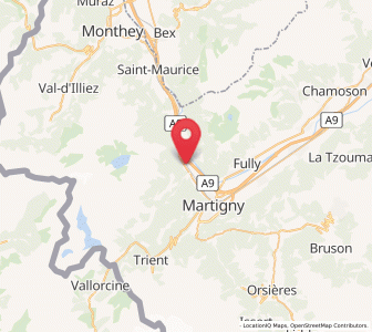 Map of Vernayaz, Valais