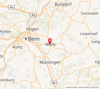 Map of Worb, Bern