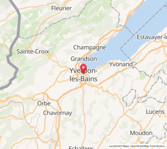 Map of Yverdon-les-Bains, Vaud