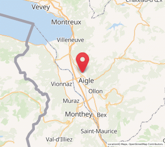 Map of Yvorne, Vaud