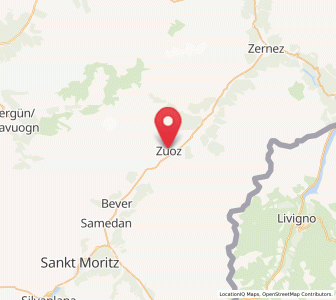 Map of Zuoz, Grisons