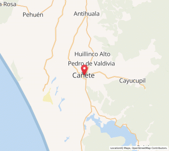 Map of Cañete, Biobío