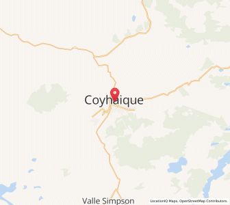 Map of Coyhaique, Aysén
