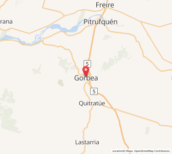 Map of Gorbea, Araucanía